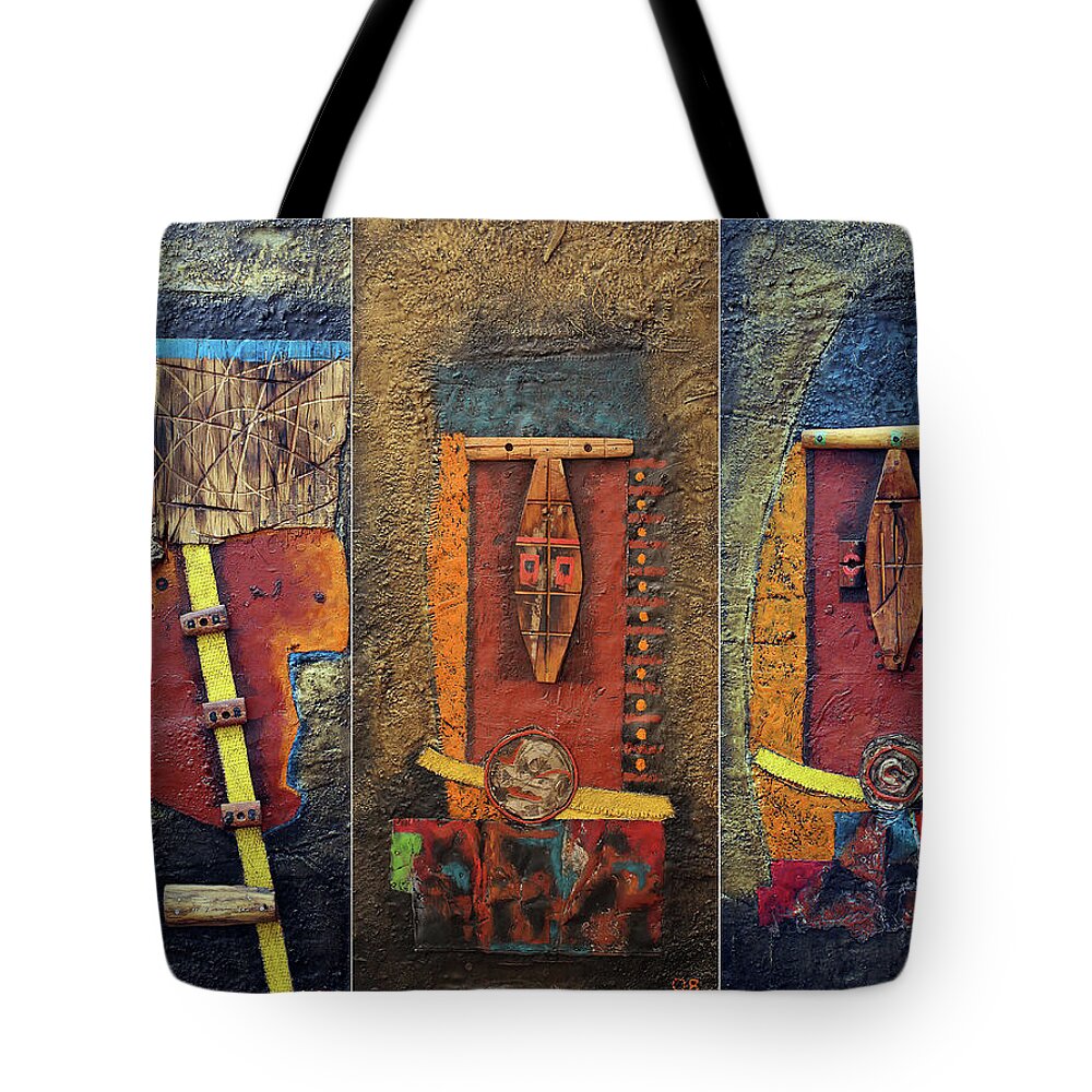 African Art Tote Bag featuring the painting Odyssey by Michael Nene