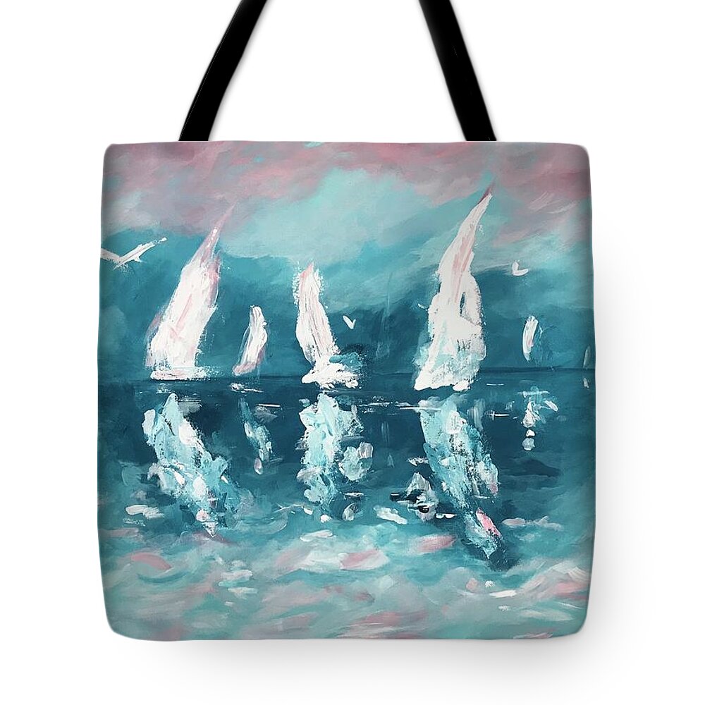 Art Tote Bag featuring the painting Offshore by Deborah Smith
