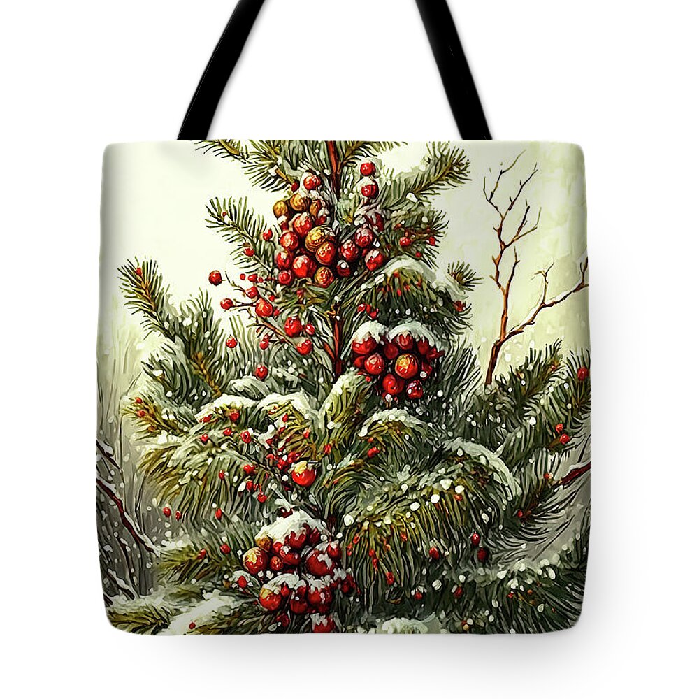 #faaadwordsbest Tote Bag featuring the painting Oh Christmas Tree by Tina LeCour