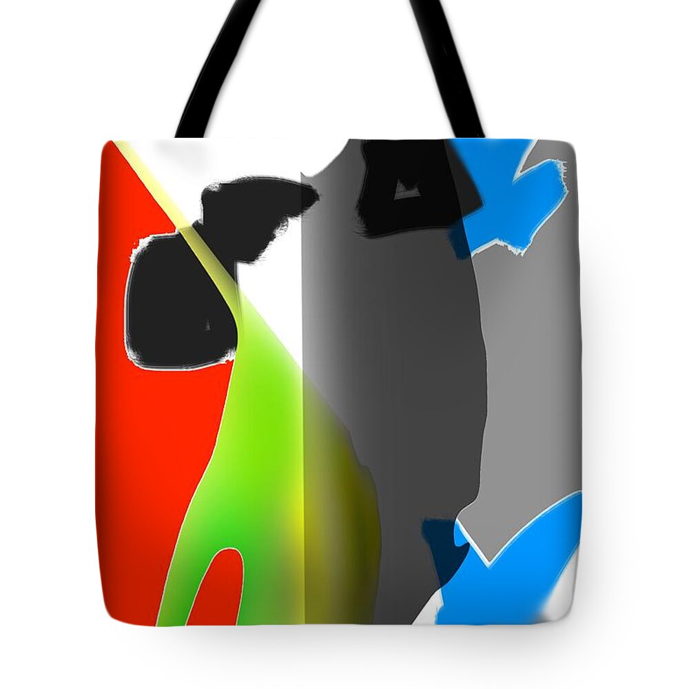 Abstract Art Tote Bag featuring the digital art Oh Look by Jeremiah Ray
