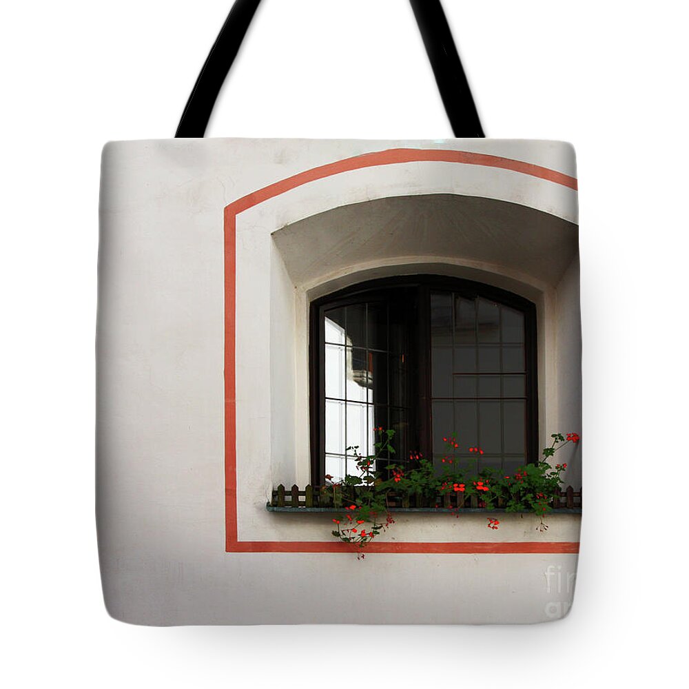 Flowers Tote Bag featuring the photograph Okno - Cesky Krumlov by Rick Locke - Out of the Corner of My Eye
