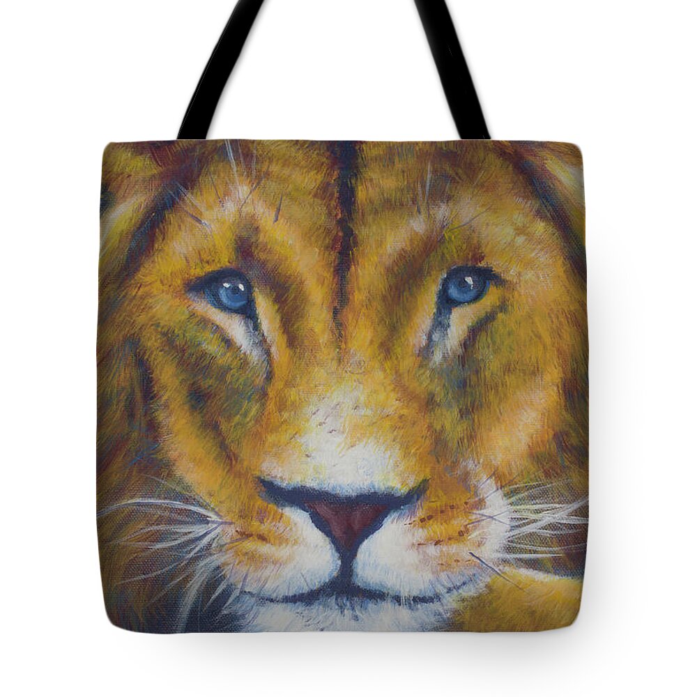 Acrylic Tote Bag featuring the painting Ol' Blue Eyes by Timothy Stanford