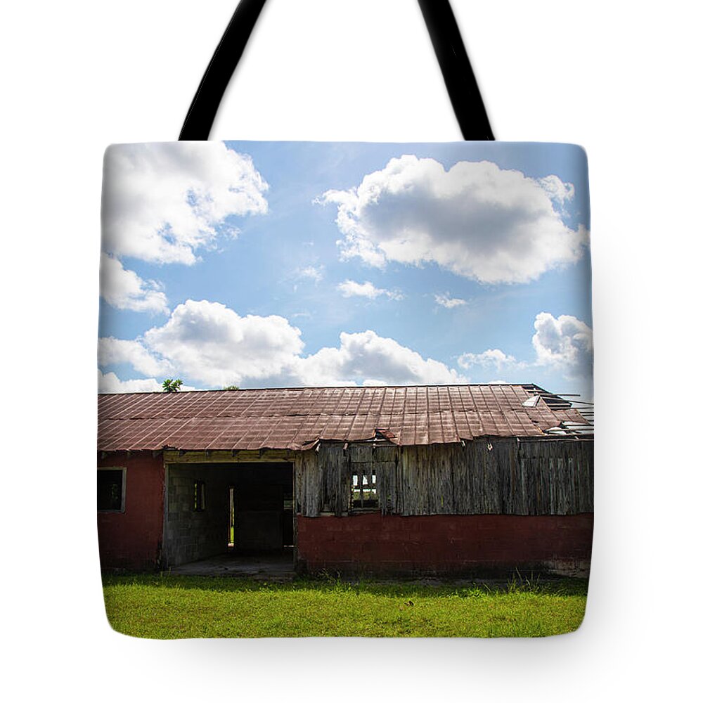 Barn Tote Bag featuring the photograph Old Abandoned Barn by Dart Humeston