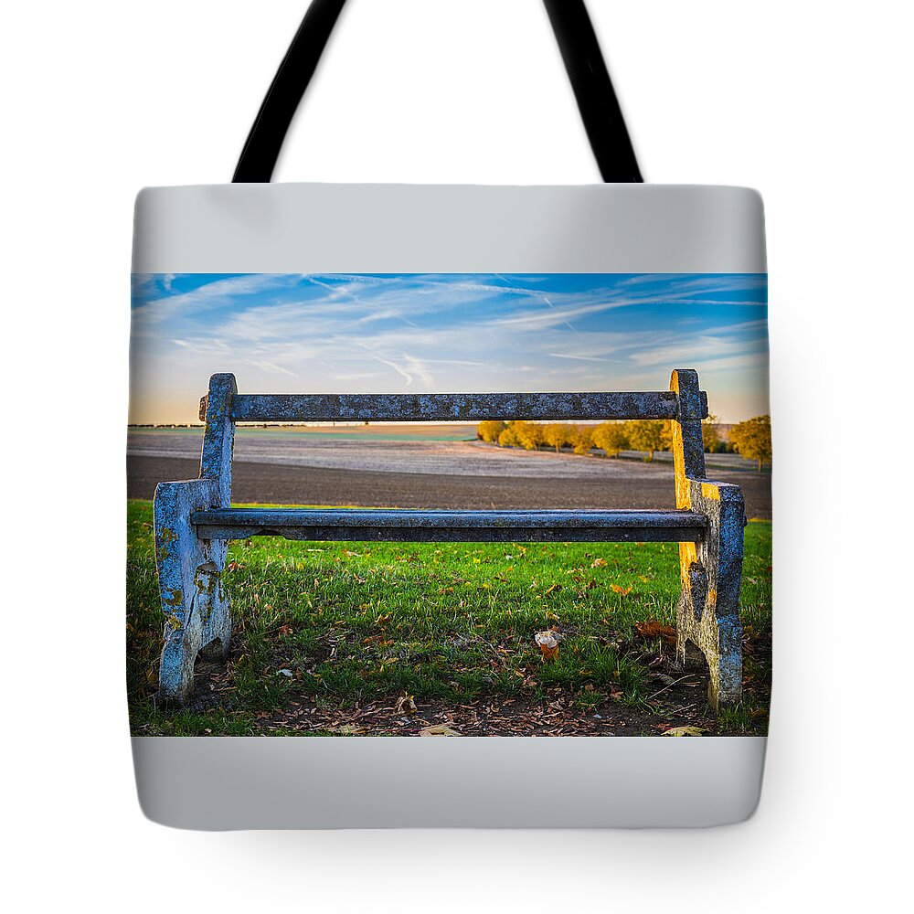 Bench Tote Bag featuring the photograph Old bench by Fabiano Di Paolo