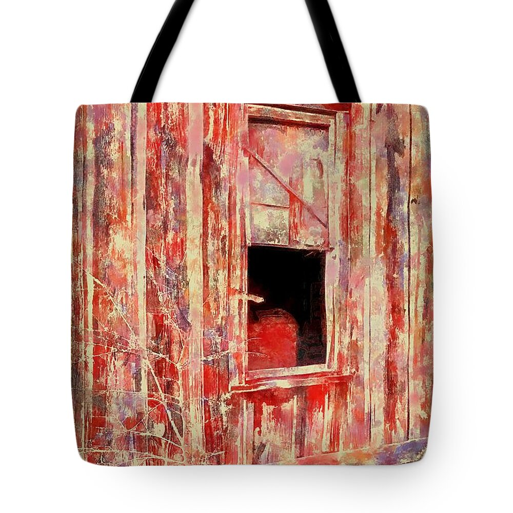 Window Tote Bag featuring the digital art Old building detail #1 by Fran Woods