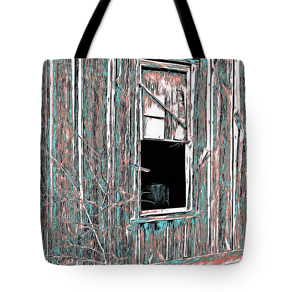 Window Tote Bag featuring the digital art Old building detail #3 by Fran Woods