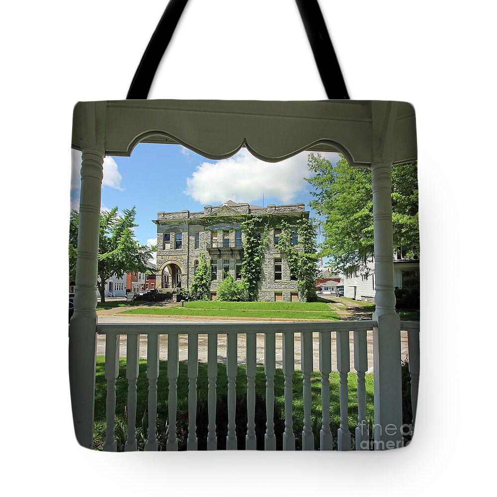 Town Hall Tote Bag featuring the photograph Old City Hall Port Clinton Ohio 6634 by Jack Schultz