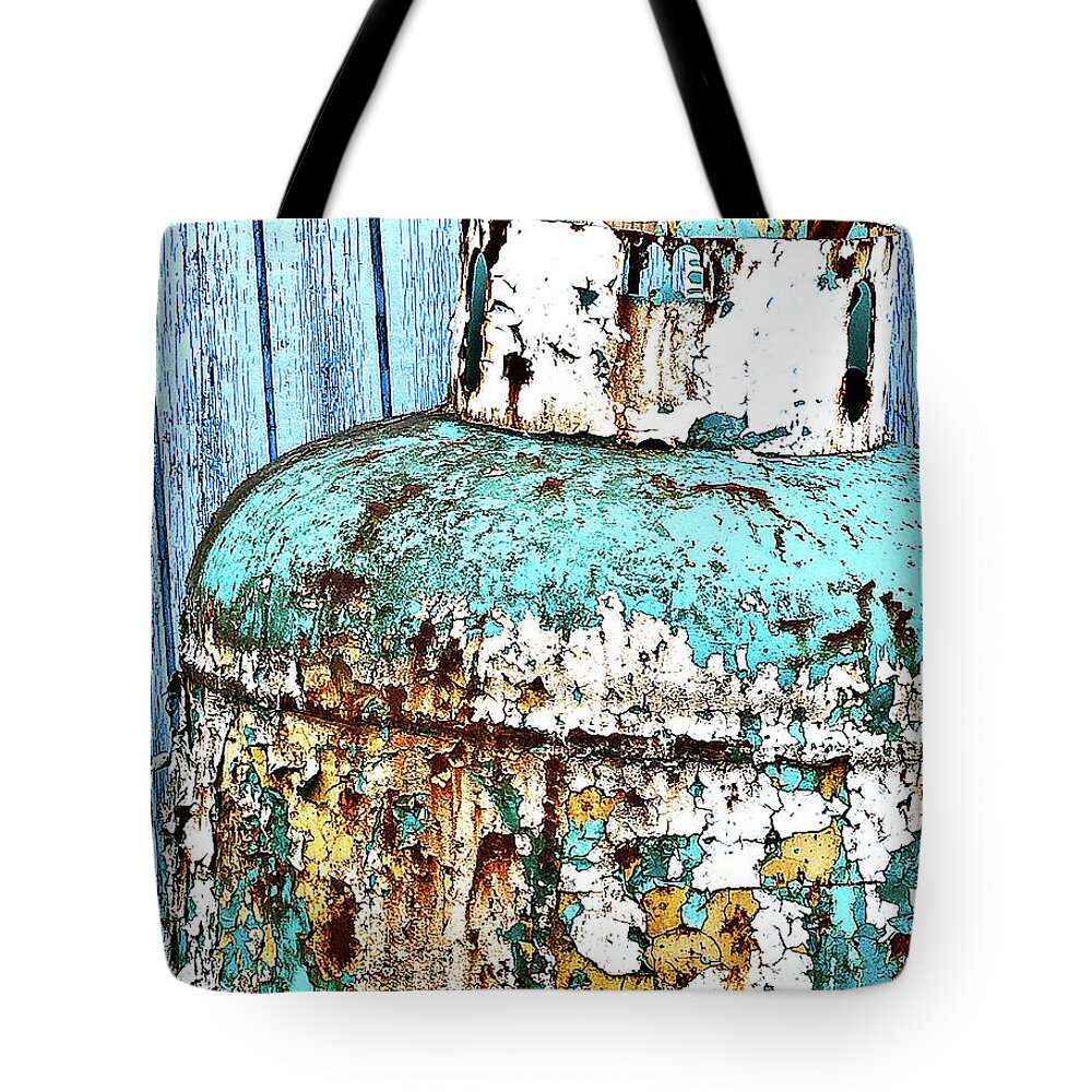 Old Container Alaska Peeling Paint Tote Bag featuring the photograph Old Container with Peeling Paint - Hoonah, Alaska by David Morehead