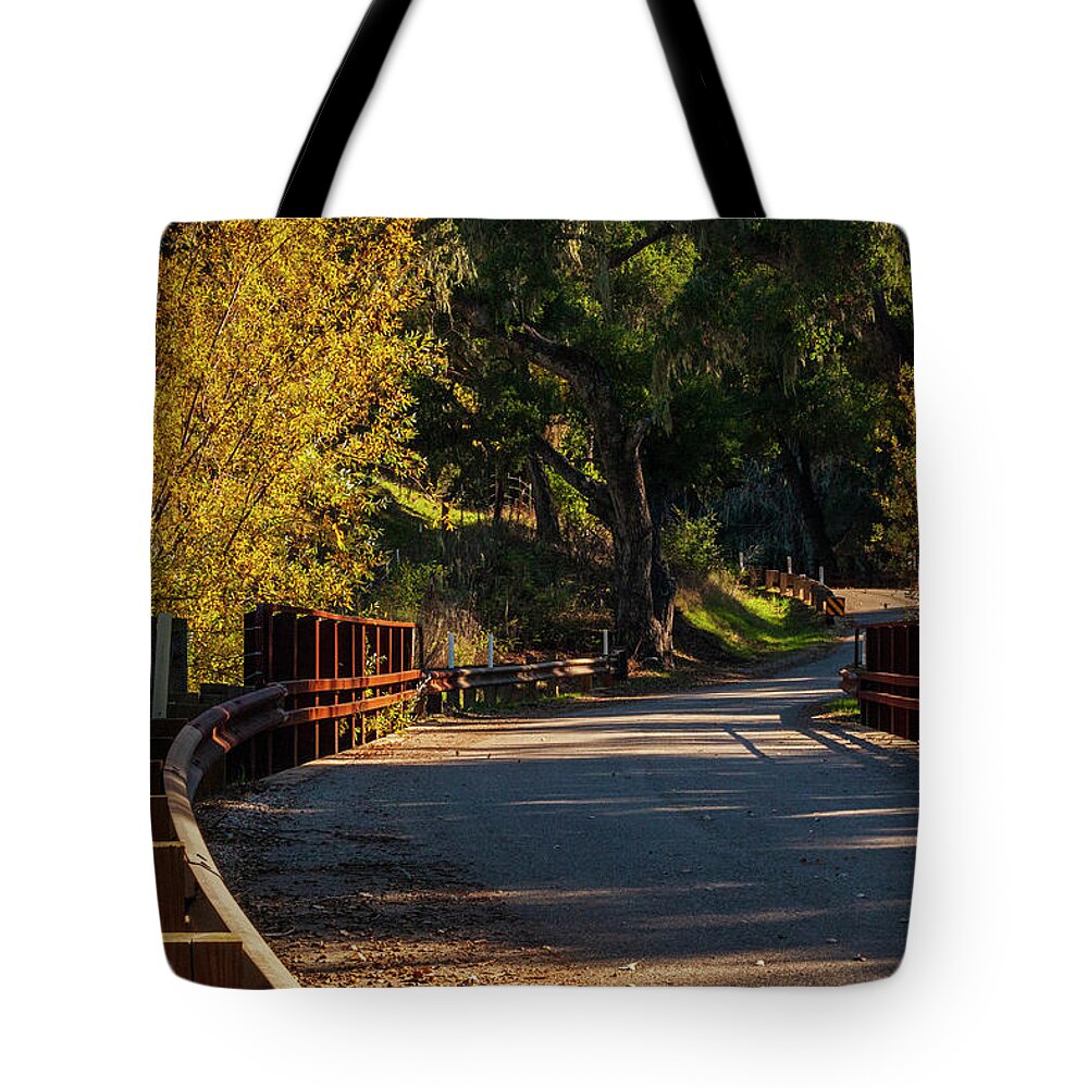Tree Tote Bag featuring the photograph Old Country Road by Ryan Huebel