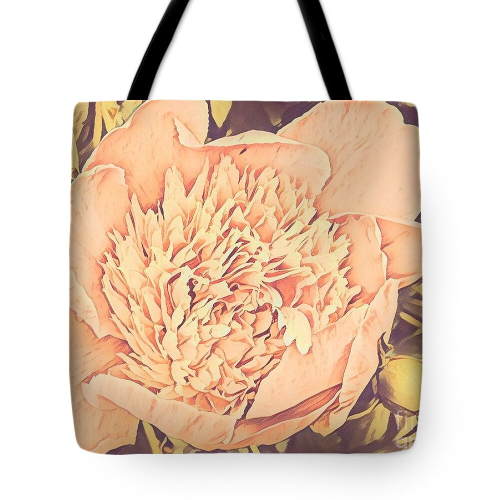 Peony Tote Bag featuring the painting Old Fashioned Peony by Marilyn Smith