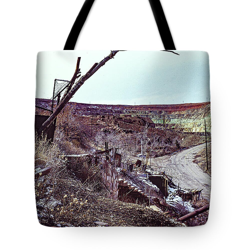 Photograph Tote Bag featuring the photograph Old Morenci Arizona View From B Hill by John A Rodriguez