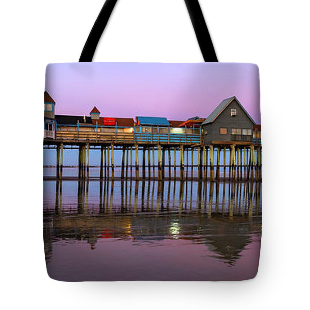 Maine Tote Bag featuring the photograph Old Orchard Beach Pier by Gary Johnson