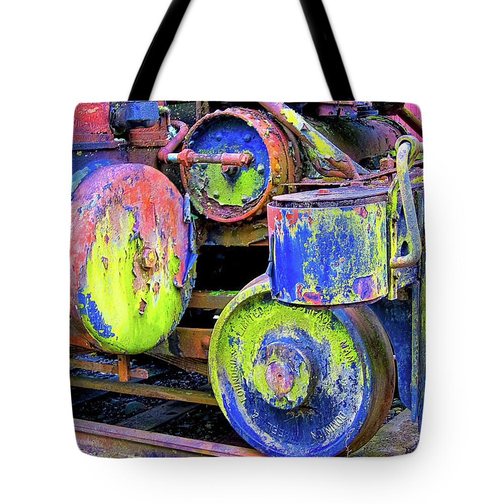 Trains Tote Bag featuring the photograph Old Paint by Larey McDaniel