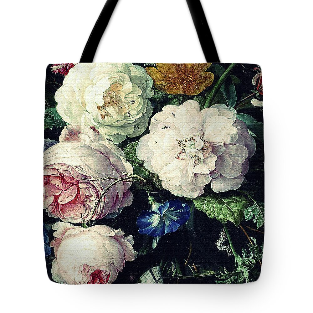 Vintage Flowers Tote Bag featuring the painting Old Time Botanical by Peggy Collins
