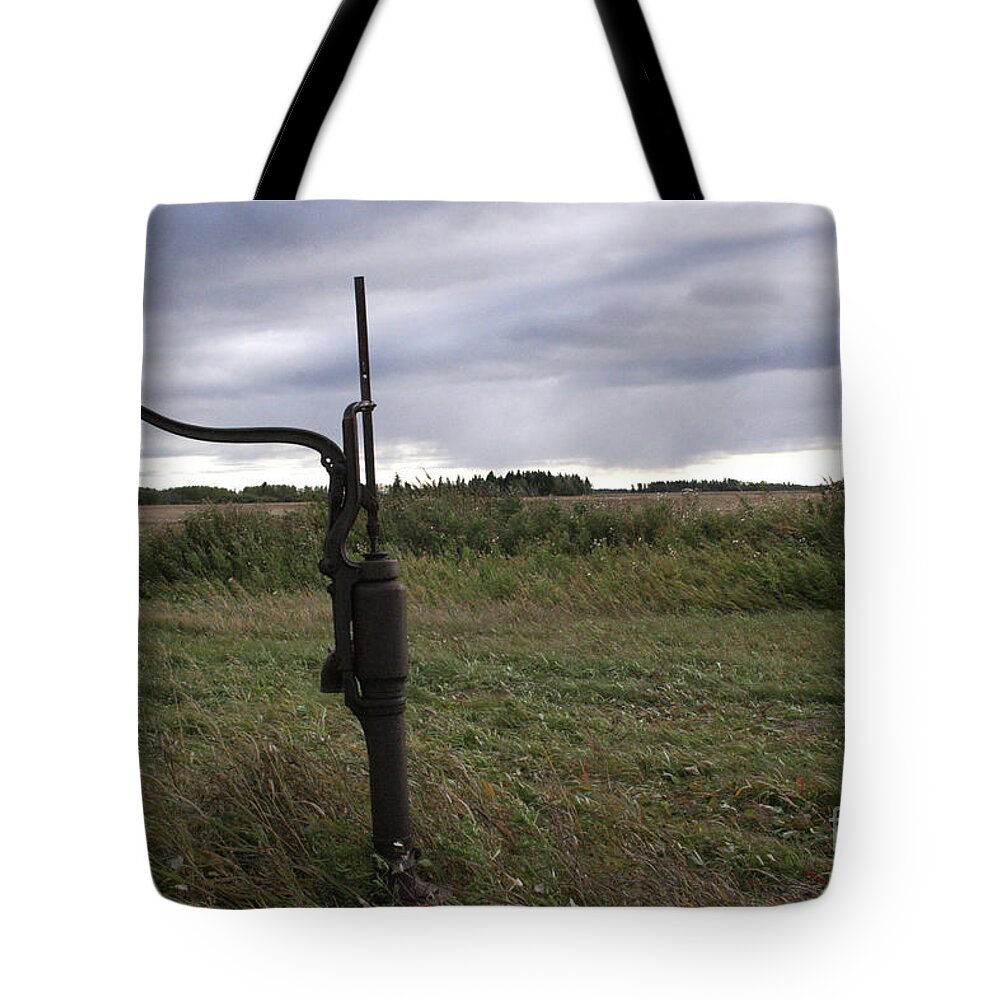 Old Tote Bag featuring the photograph Old Water Pump by Mary Mikawoz