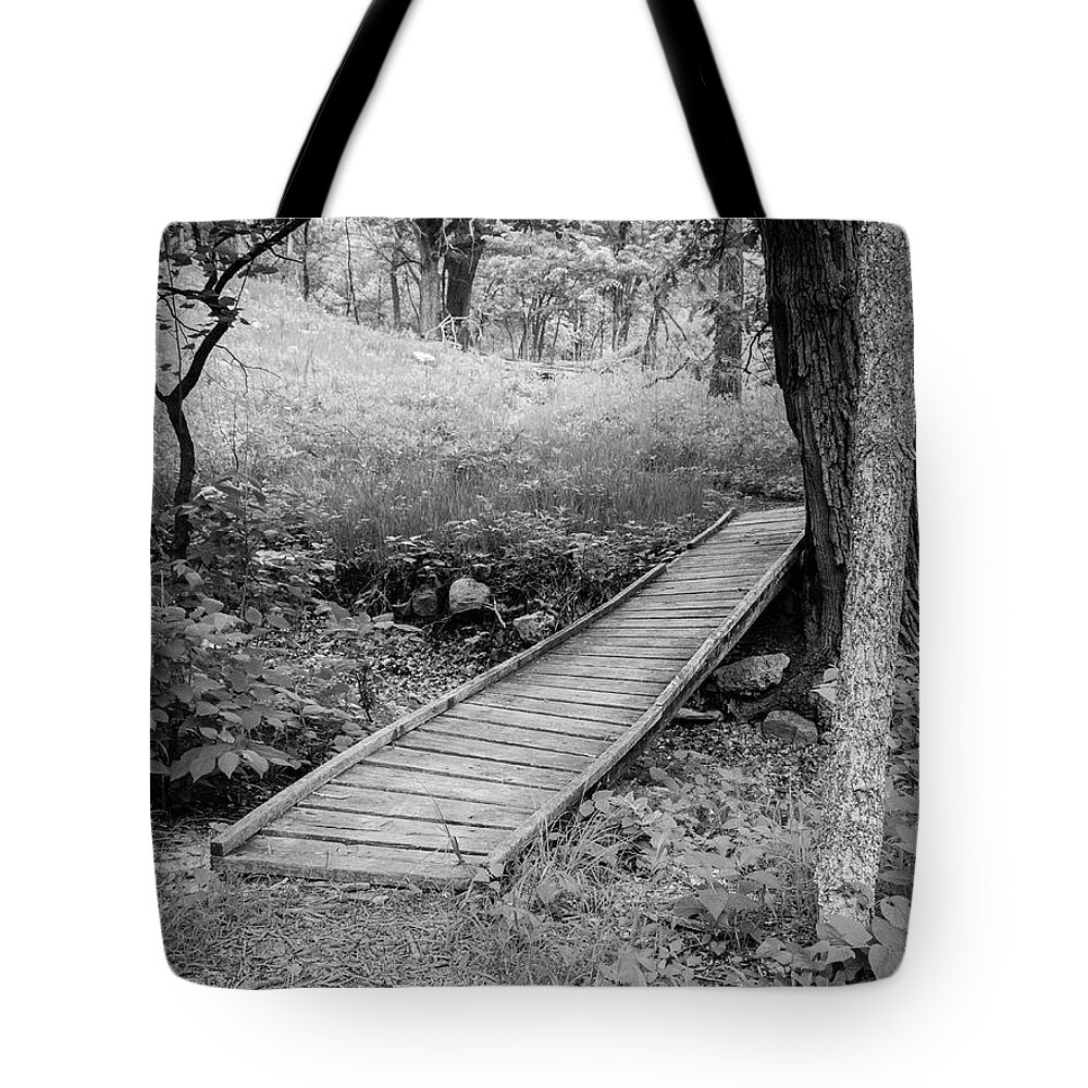 2018 Tote Bag featuring the photograph Old Wooden Bridge by Gerri Bigler
