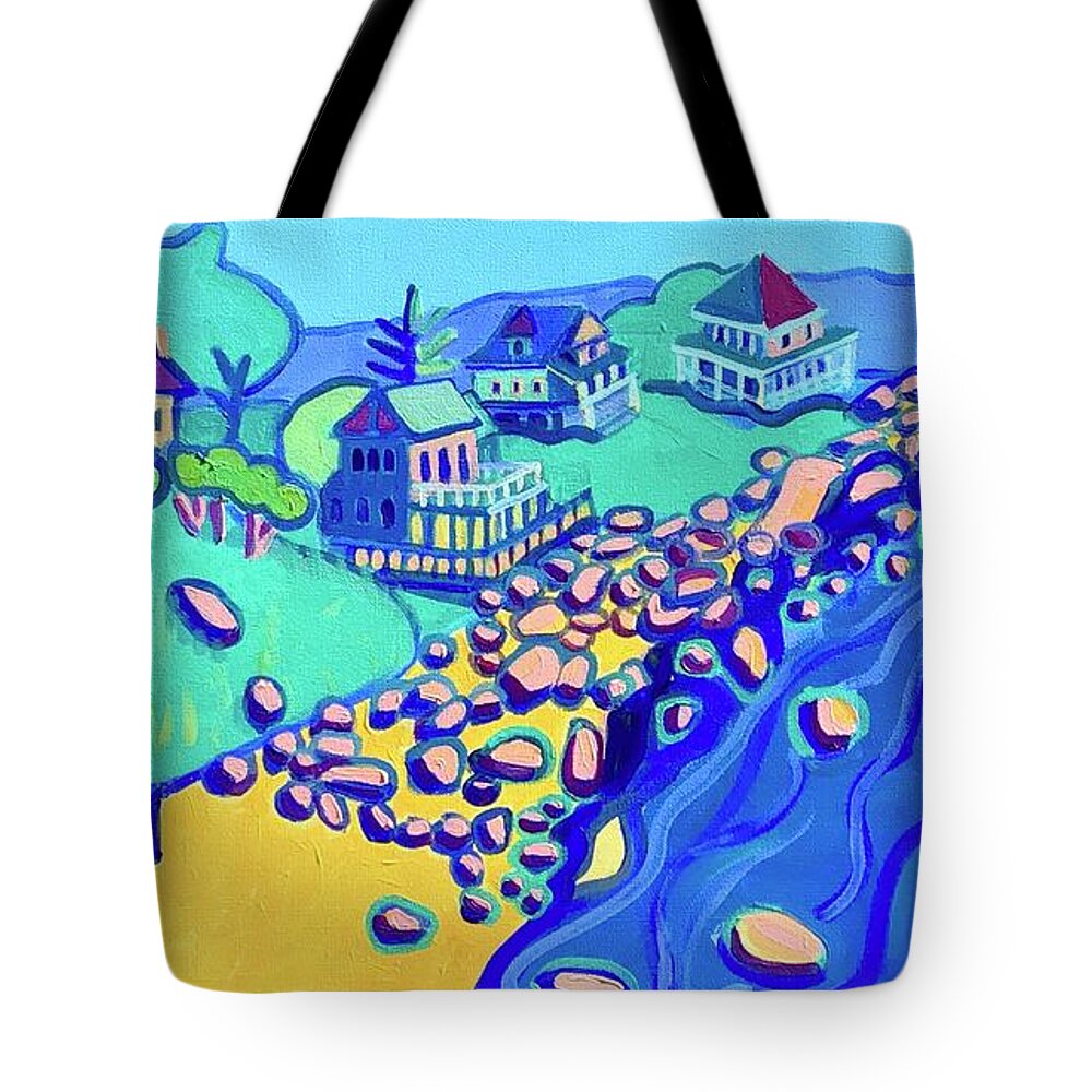 Rockport Tote Bag featuring the painting OldGarden Beach by Debra Bretton Robinson