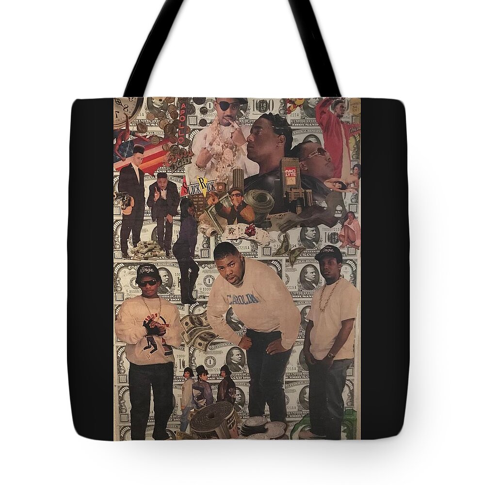 Music Tote Bag featuring the photograph Ole Skool Rappers Collage 1 by Charles Young