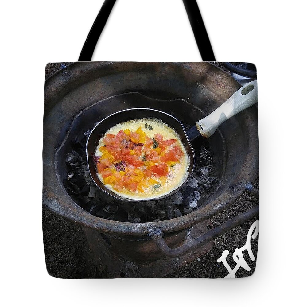Eggs Tote Bag featuring the photograph Omelet in a Pan by Esoteric Gardens KN