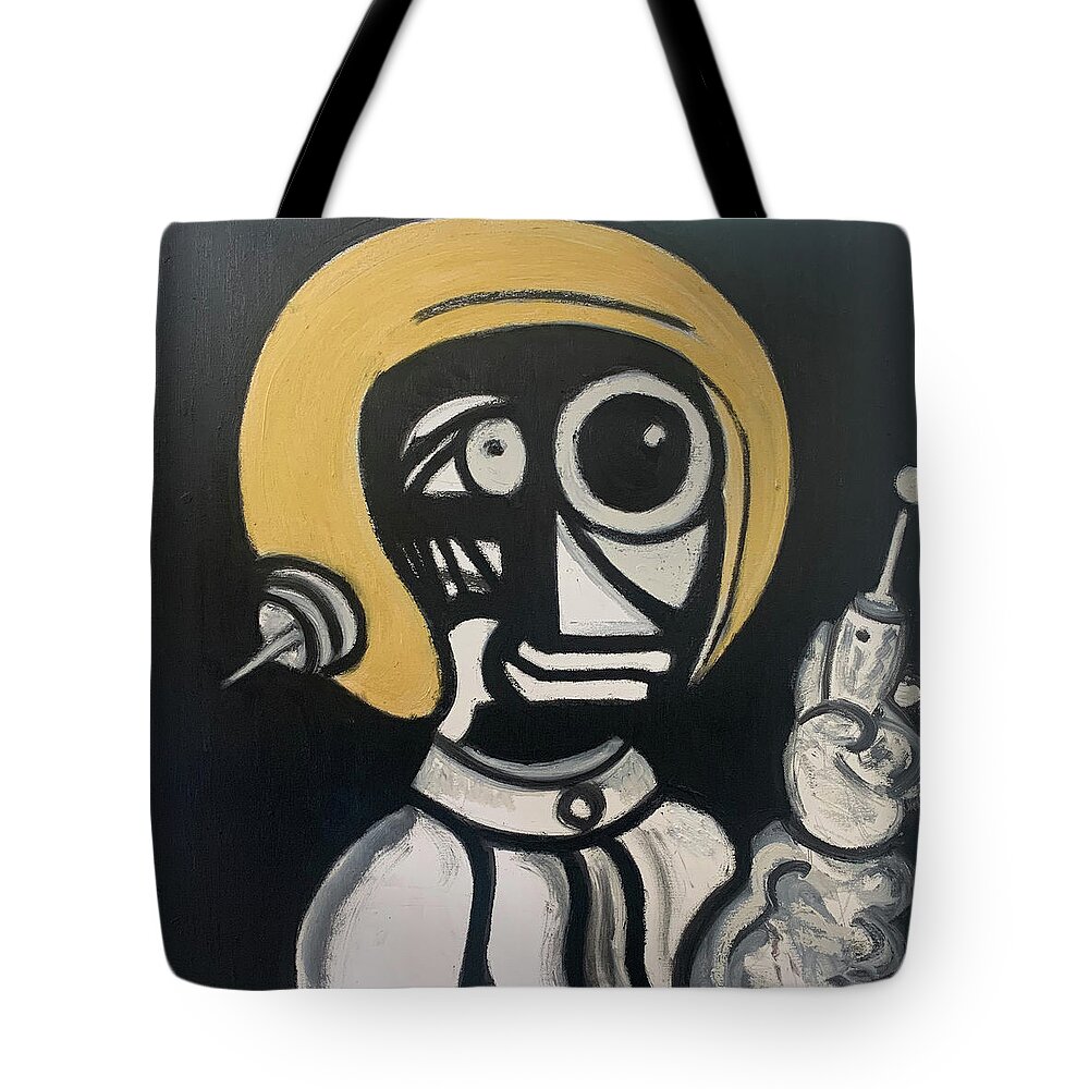 Martian Tote Bag featuring the painting On Board by Dave Manousos