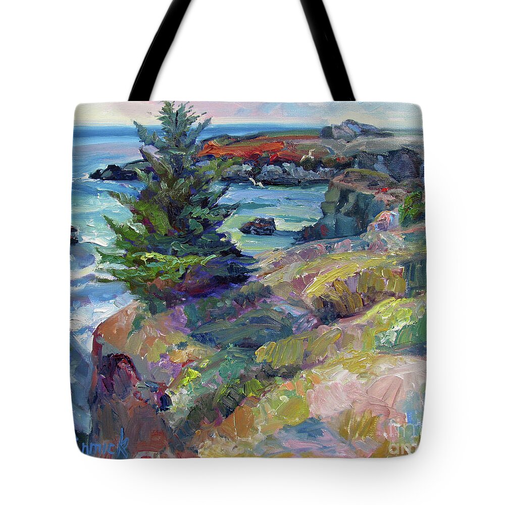 Plein Air Tote Bag featuring the painting On the Edge, Sonoma Coast by John McCormick