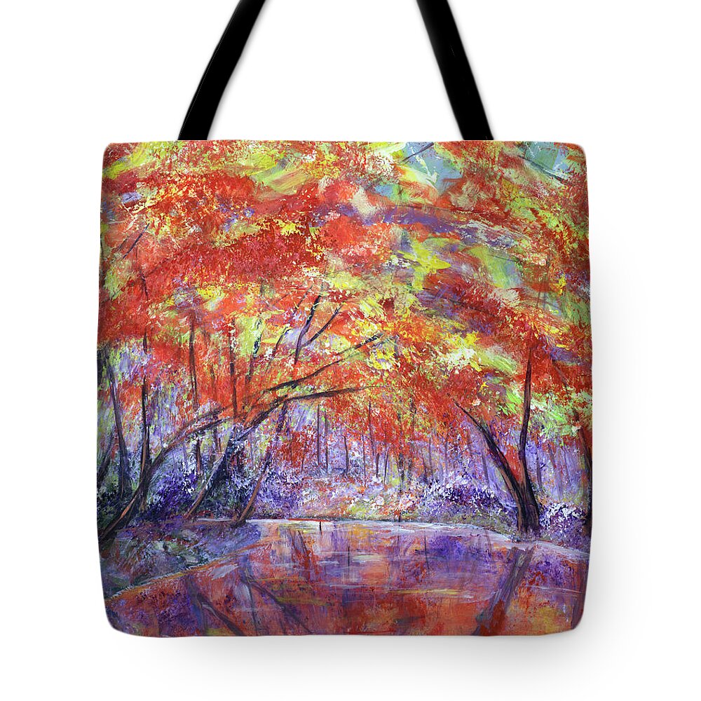 Autumn Tote Bag featuring the painting On The River by Mark Ross