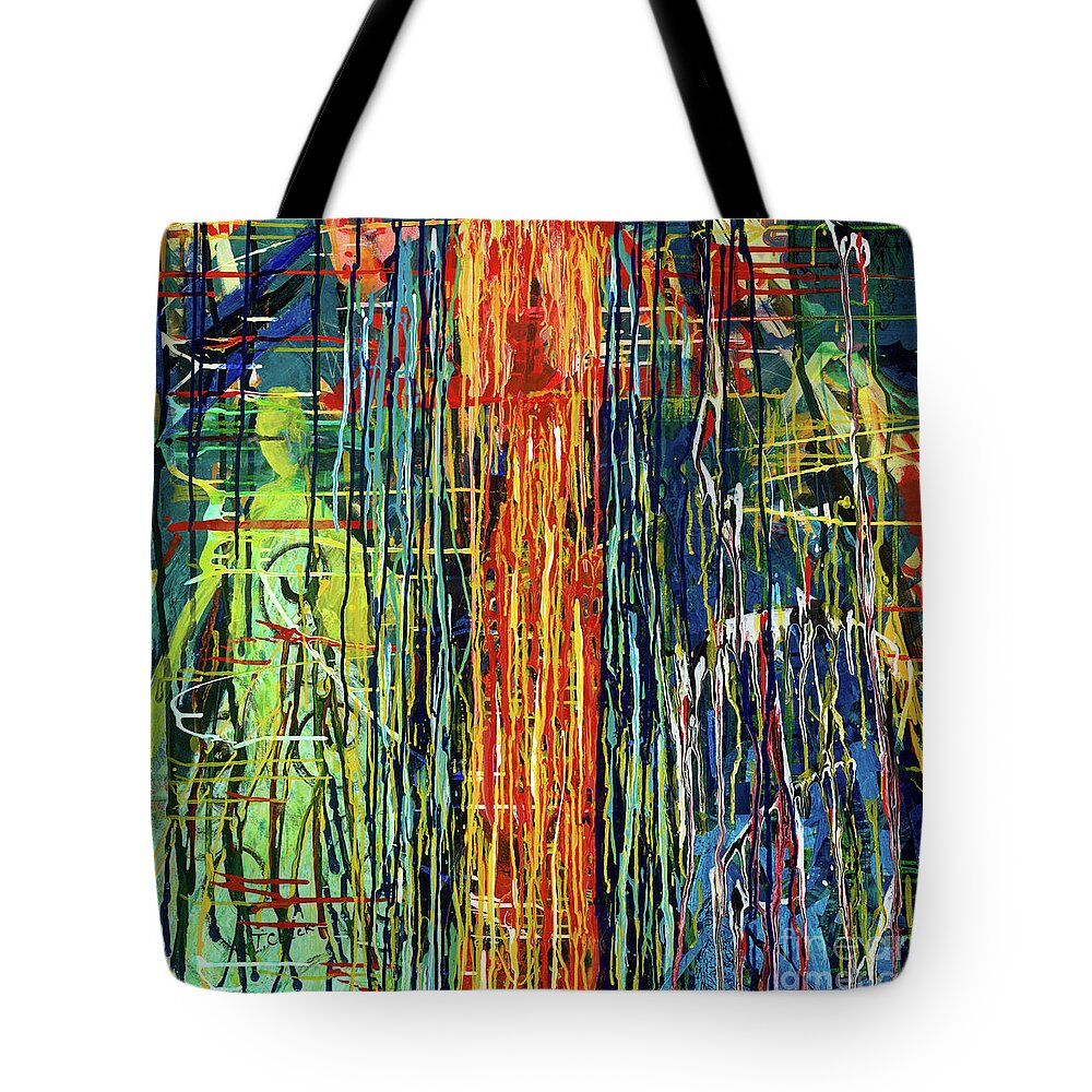 Verge Tote Bag featuring the painting On the Verge by Tessa Evette