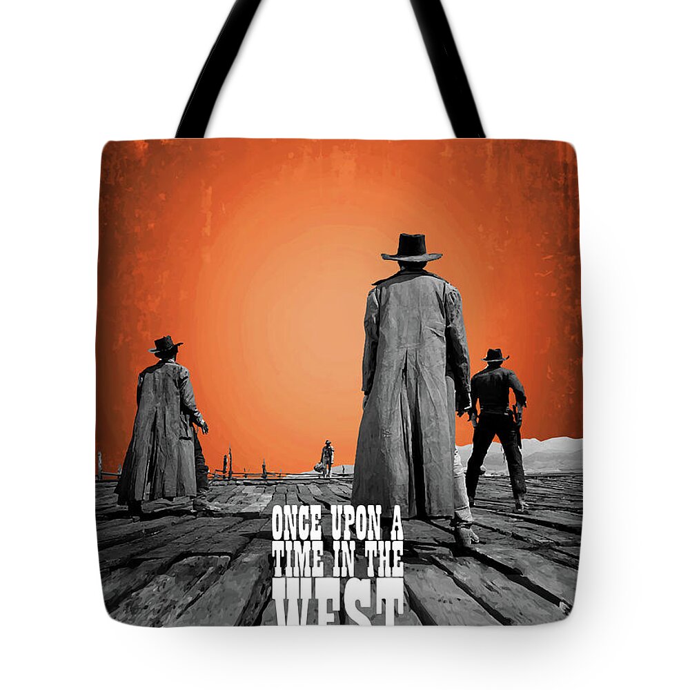 Movie Poster Tote Bag featuring the digital art Once Upon A Time In The West by Bo Kev