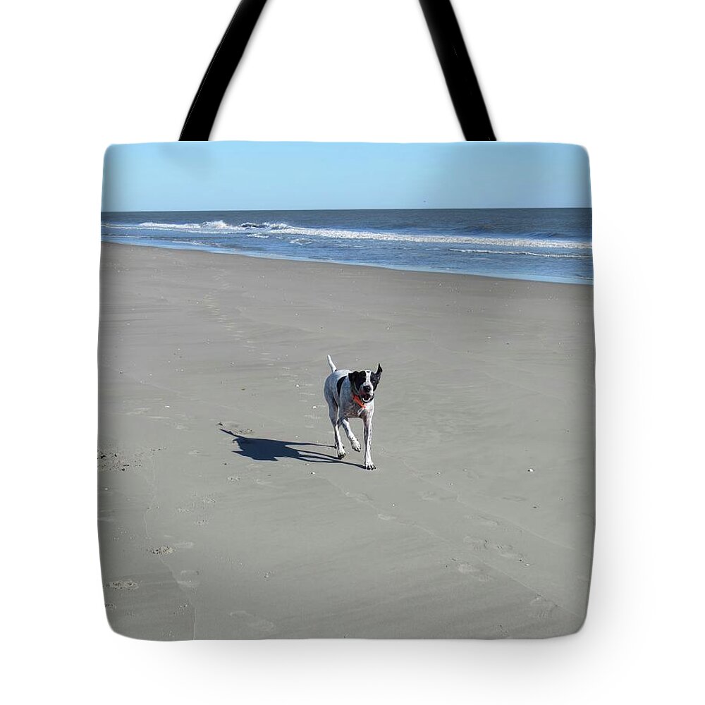 Dog Tote Bag featuring the photograph One Happy Dog by Roberta Byram
