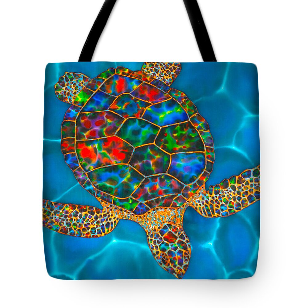  Tote Bag featuring the painting Opal Hawksbill Turtle by Daniel Jean-Baptiste