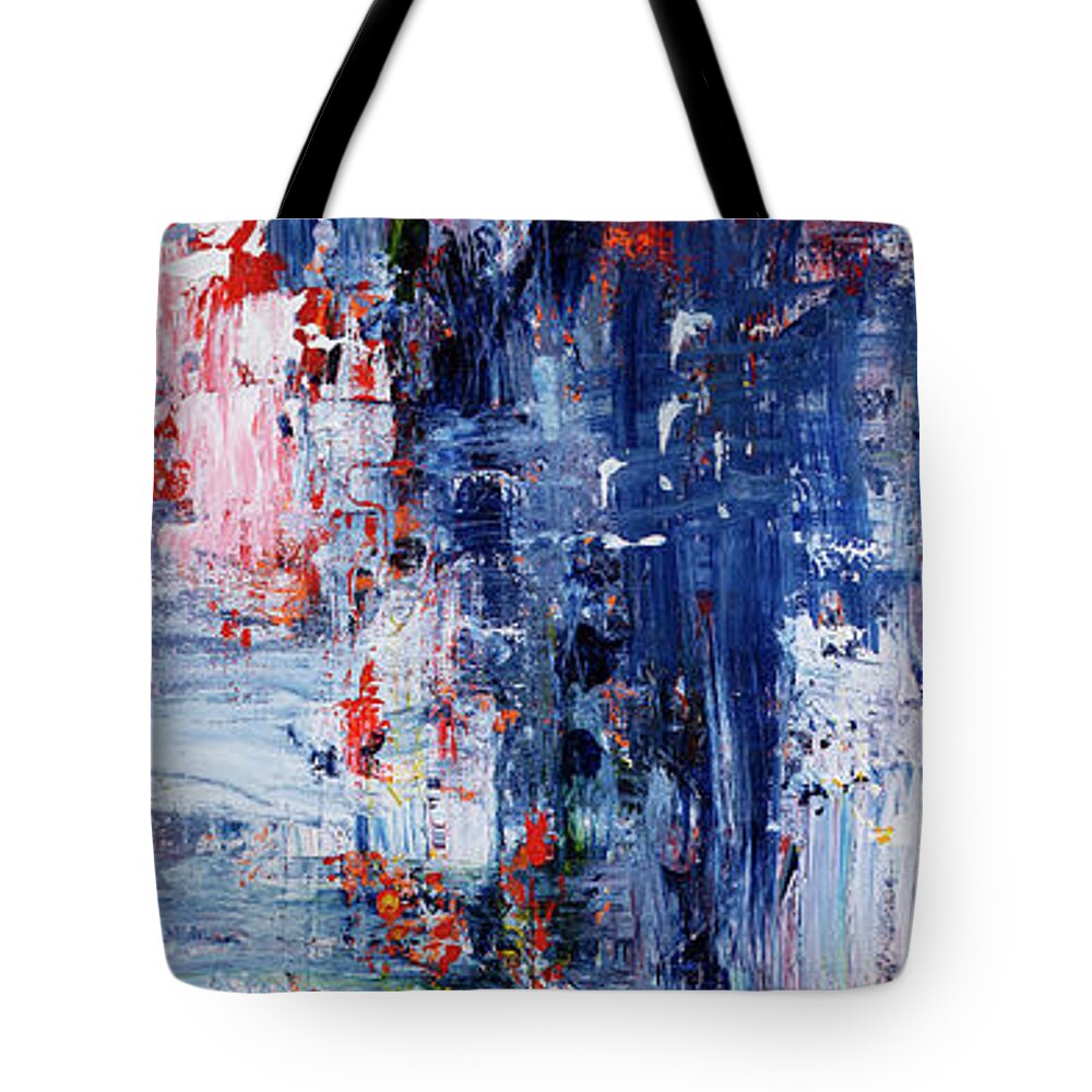 Abstract Tote Bag featuring the painting Open Heart 12 by Angela Bushman