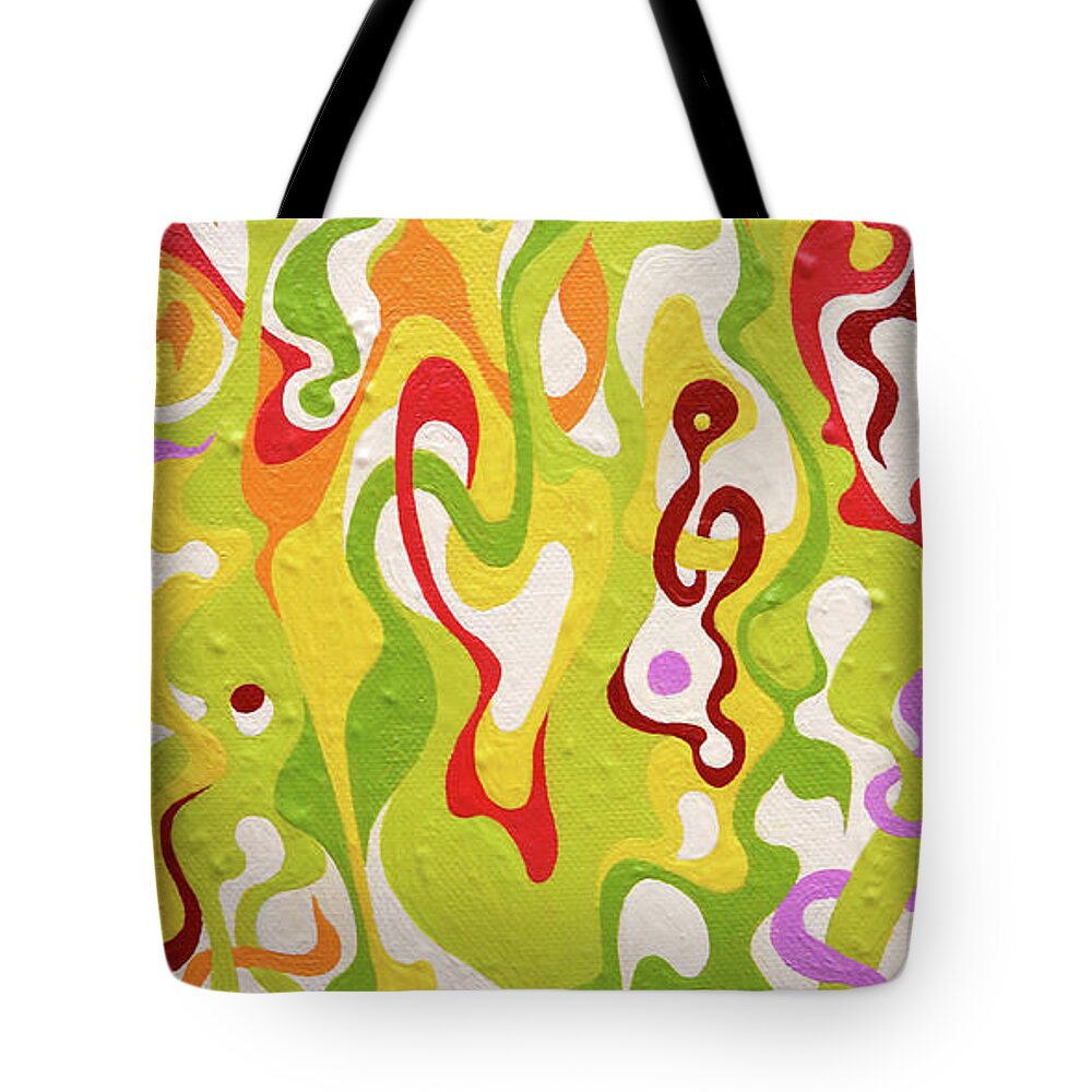 Abstract Tote Bag featuring the painting Opti-Mystic Flow by Amy Ferrari
