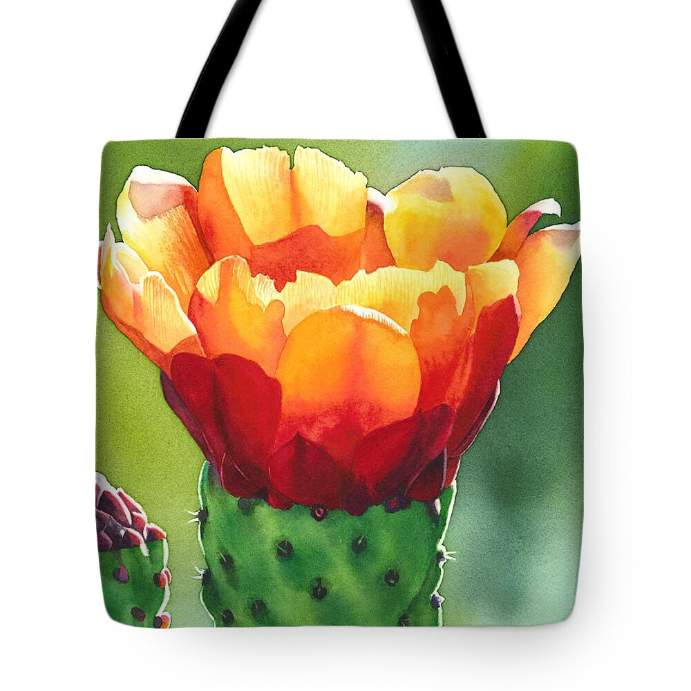 Opuntia Tote Bag featuring the painting Opuntia by Espero Art