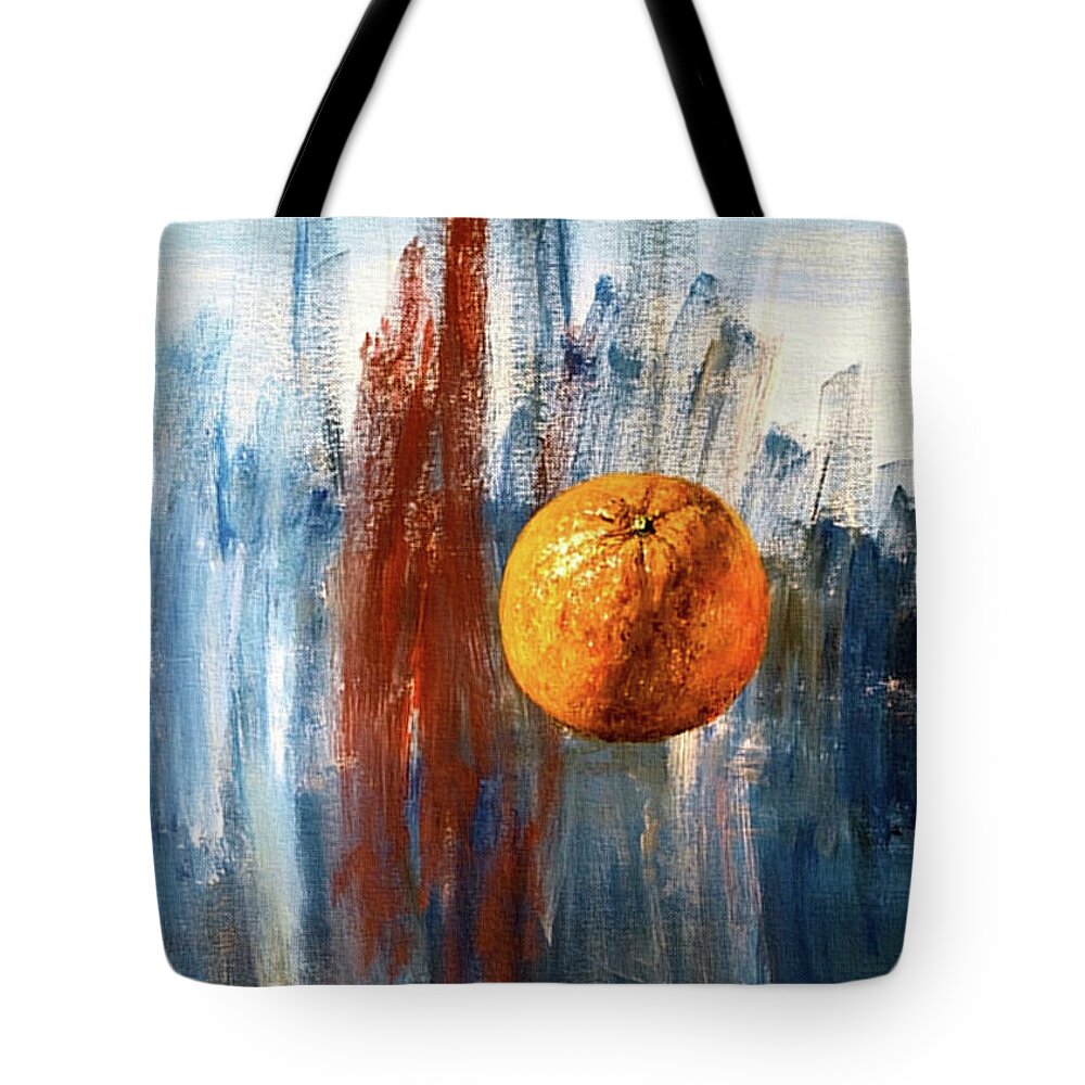 Orange Tote Bag featuring the painting Orange by Arturas Slapsys
