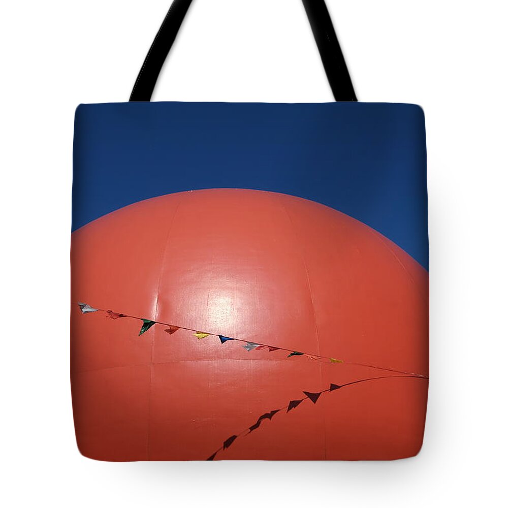 Abstract Tote Bag featuring the photograph Orange Planet 3 by Kreddible Trout