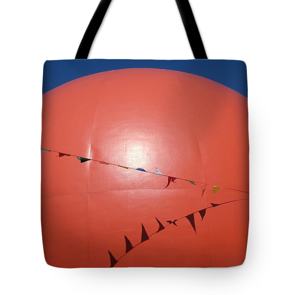 Abstract Tote Bag featuring the photograph Orange Planet 4 by Kreddible Trout