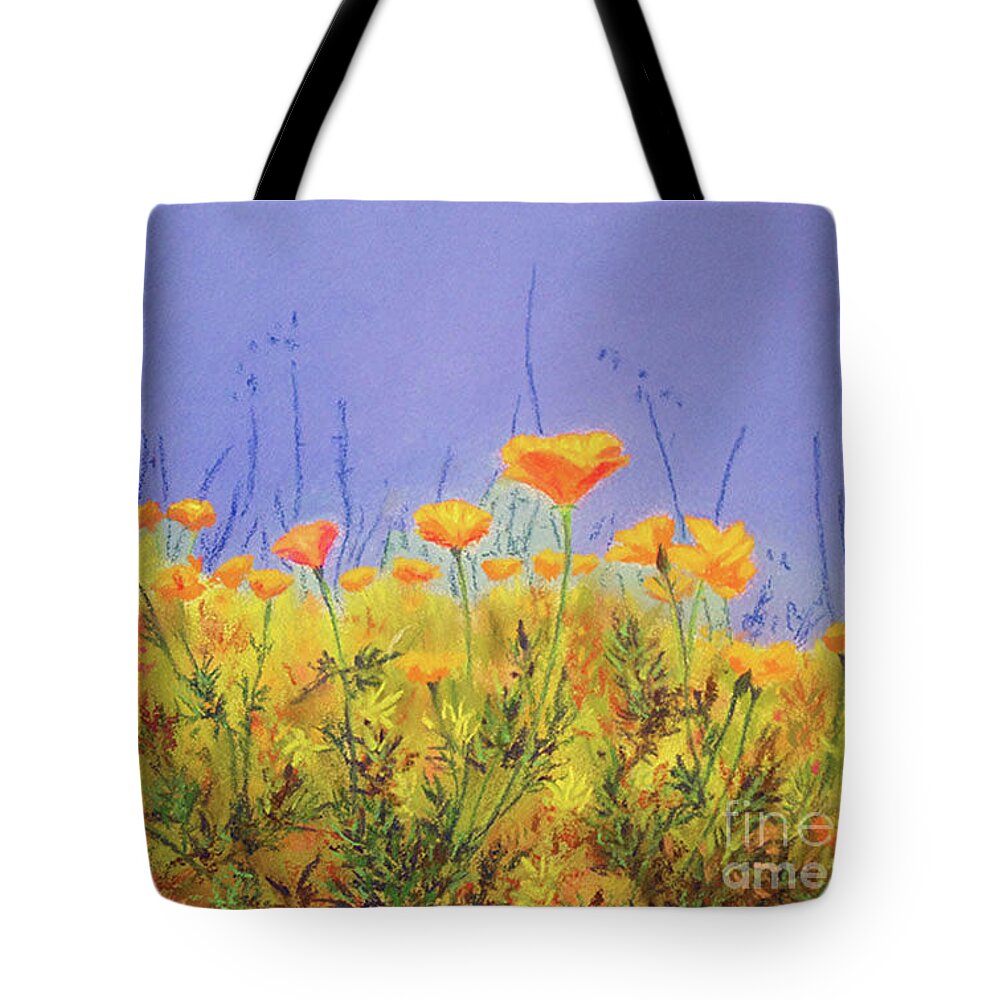 Pastel Tote Bag featuring the painting Orange Poppies by Anne Marie Brown