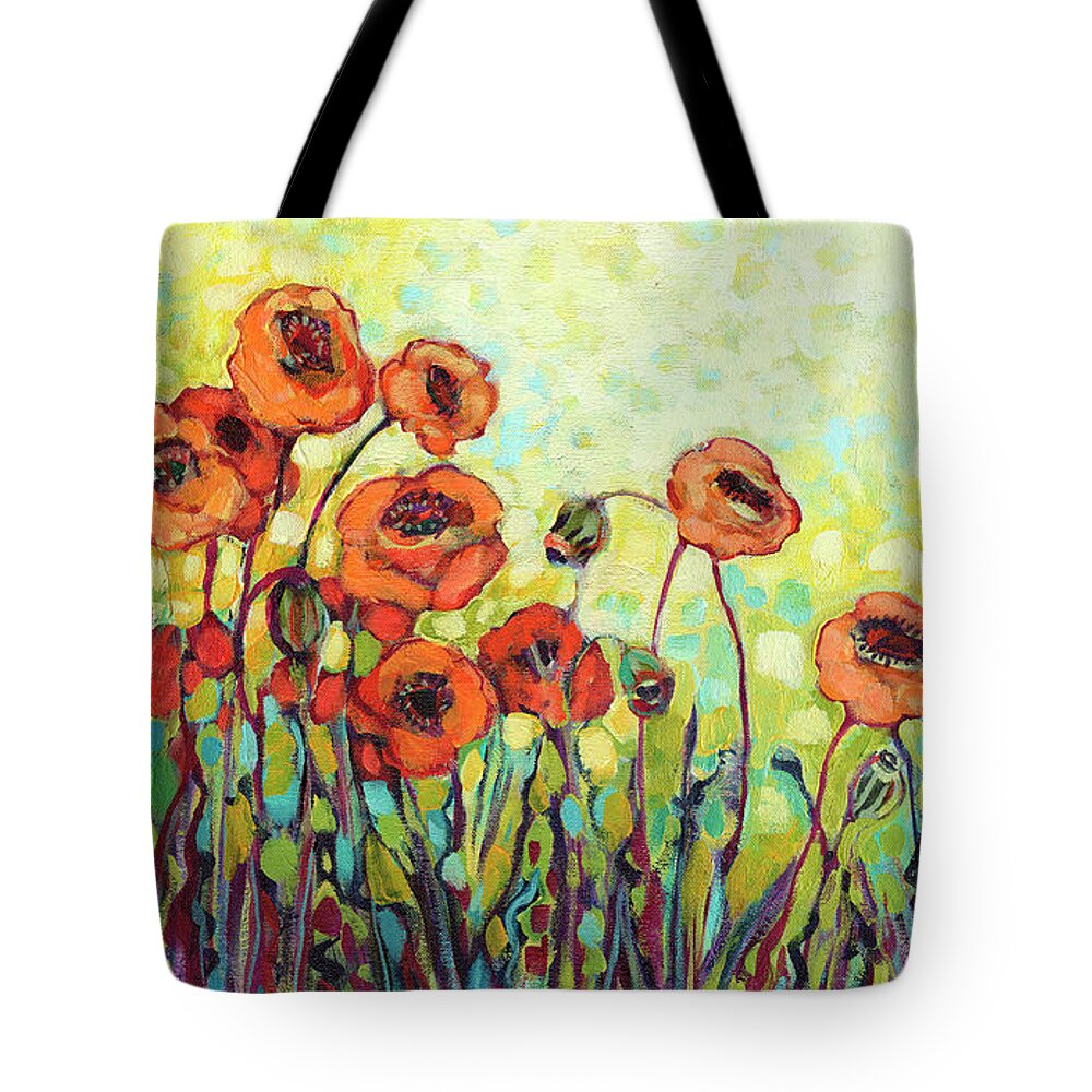 Orange Tote Bag featuring the painting Orange Poppies by Jennifer Lommers