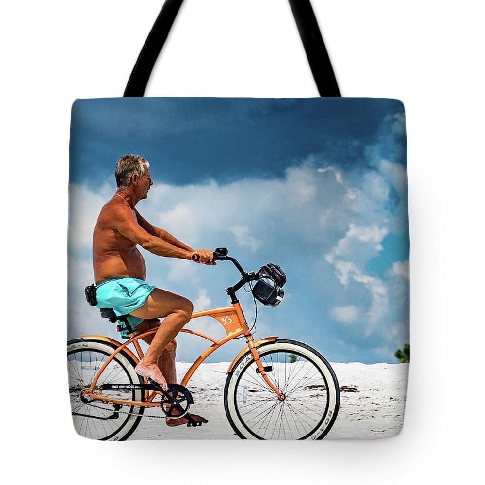 Florida Tote Bag featuring the photograph Orange Under Blue by Marian Tagliarino