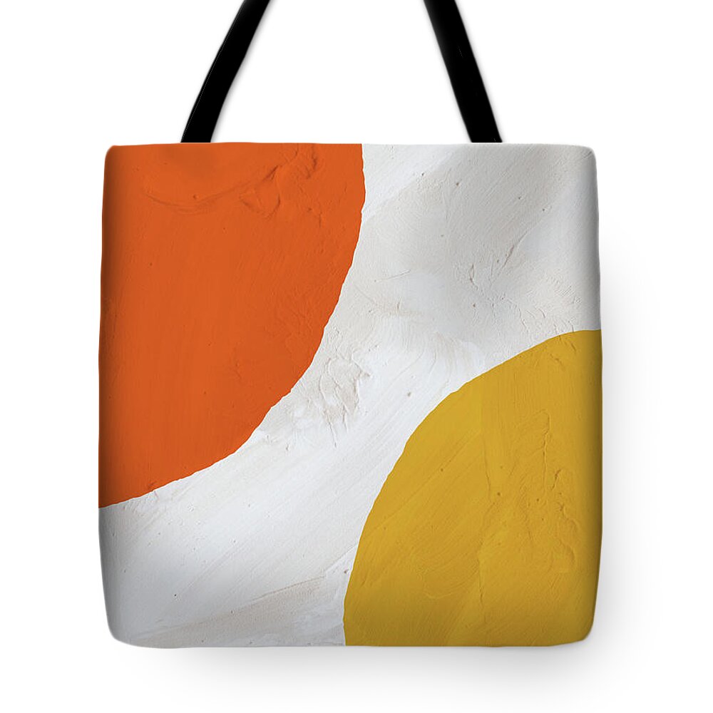Abstract Painting Tote Bag featuring the painting Orange, Yellow And White by Abstract Art