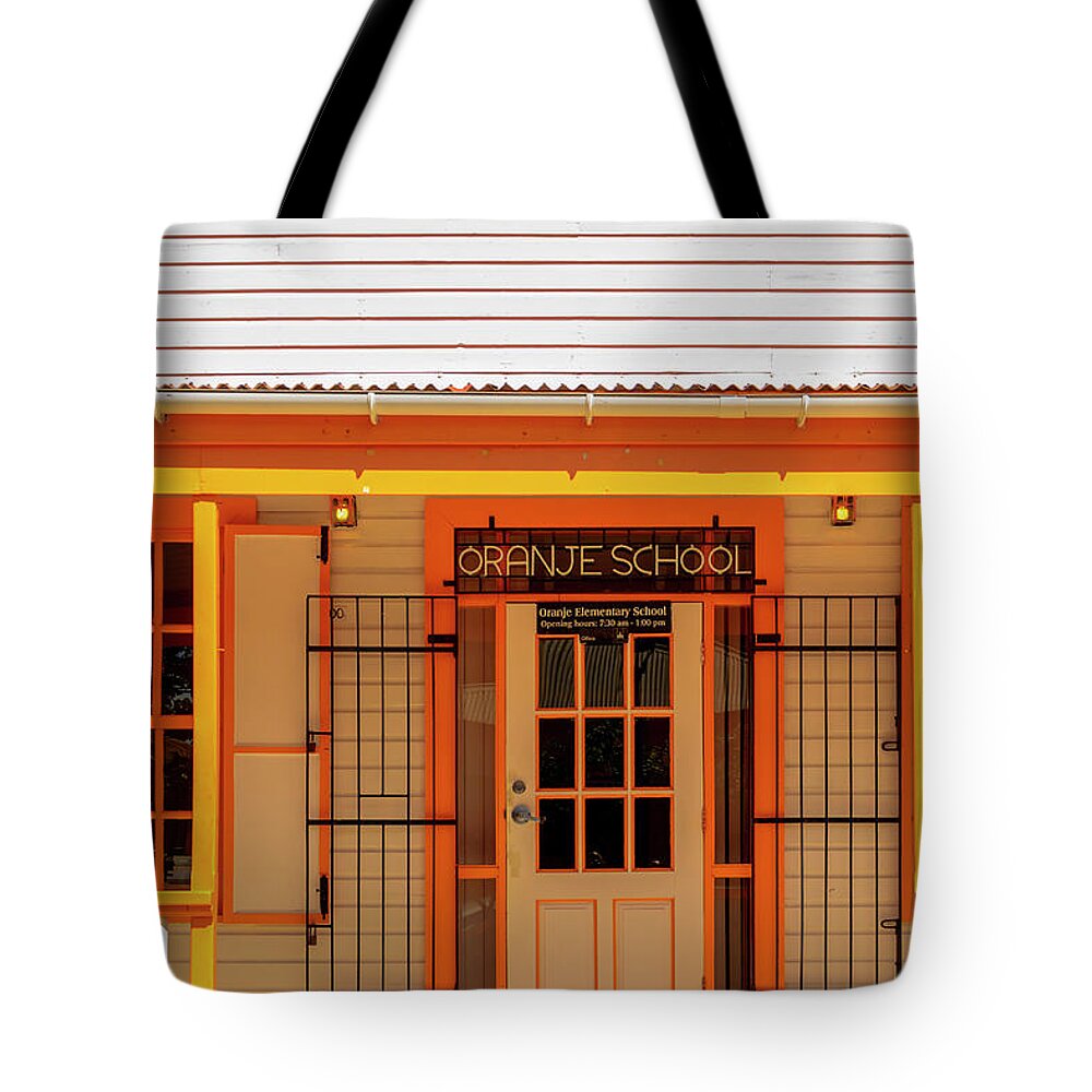 Color Tote Bag featuring the photograph Oranje School by AE Jones