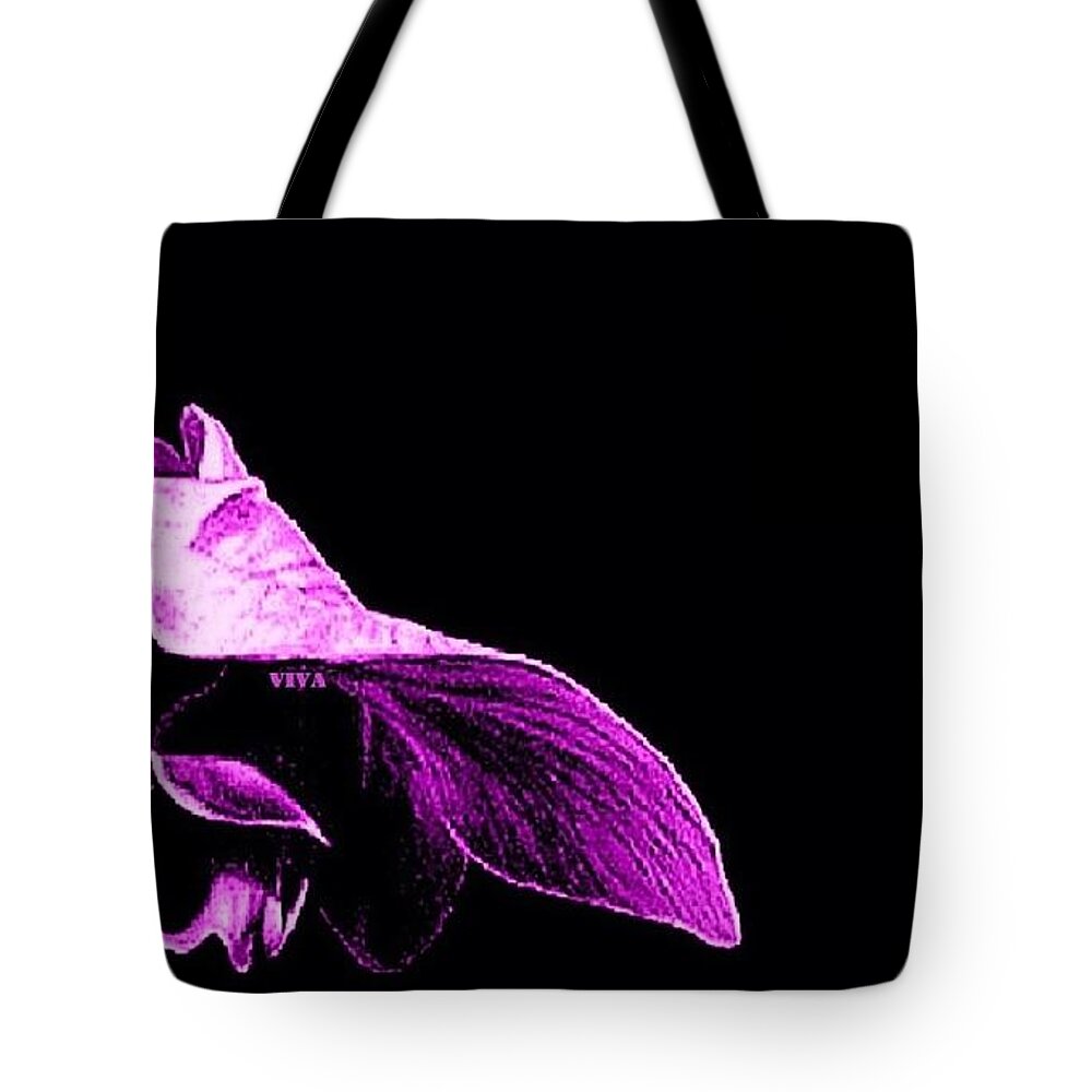 22 Final Tote Bag featuring the photograph Orchid Soaring - Drama Queen by VIVA Anderson