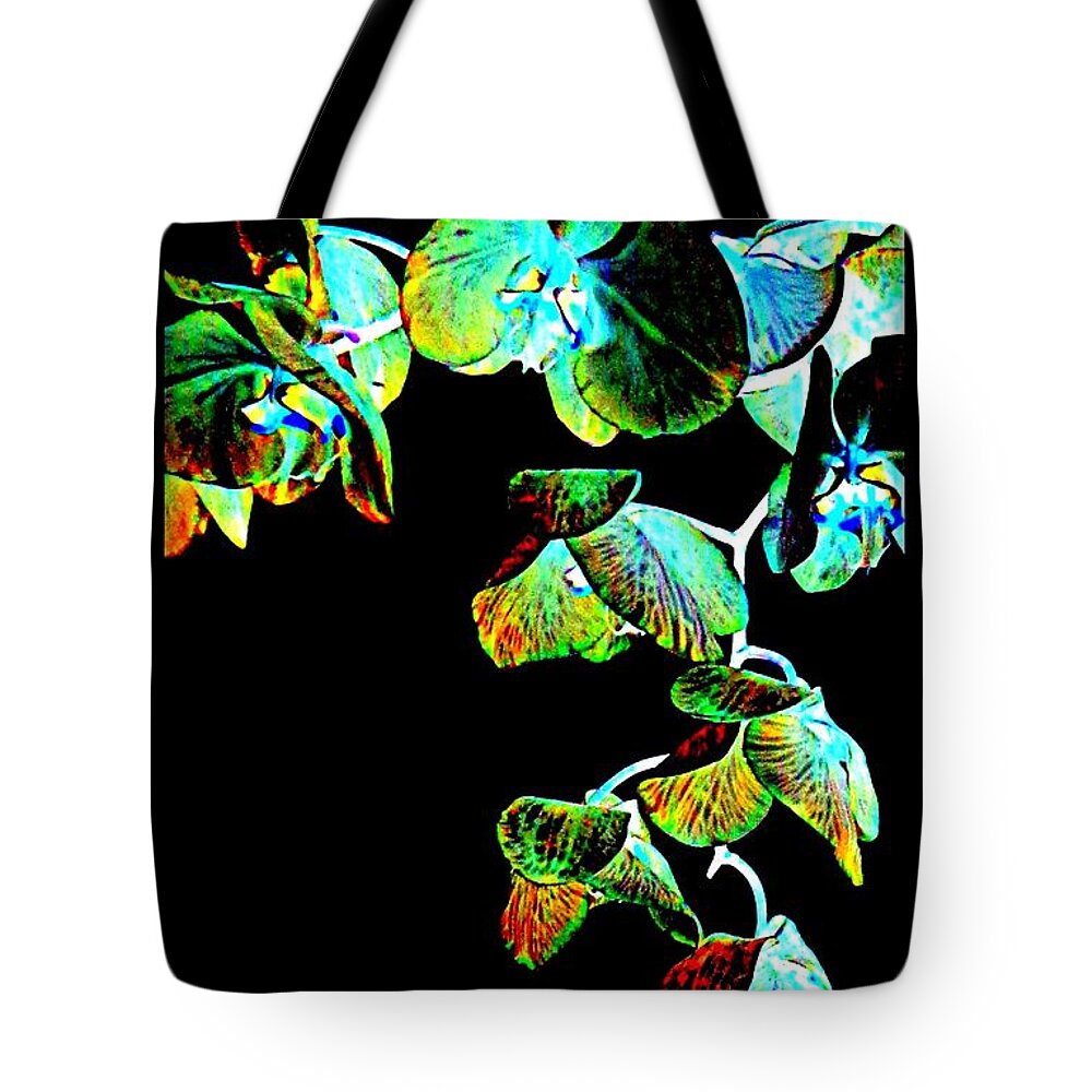  Impressionism Tote Bag featuring the digital art Orchids - A Fantasy by VIVA Anderson