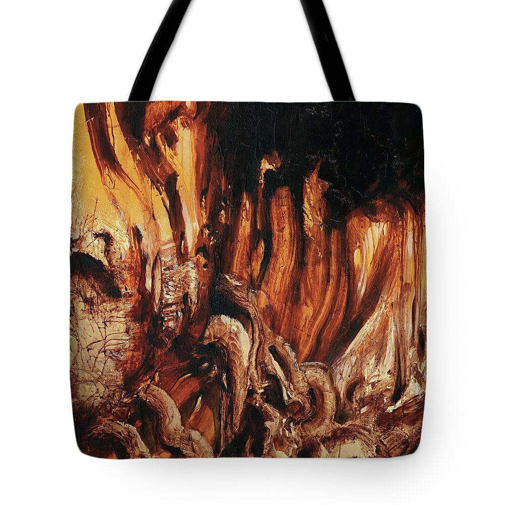 Nature Tote Bag featuring the painting Organic Heat by Sv Bell
