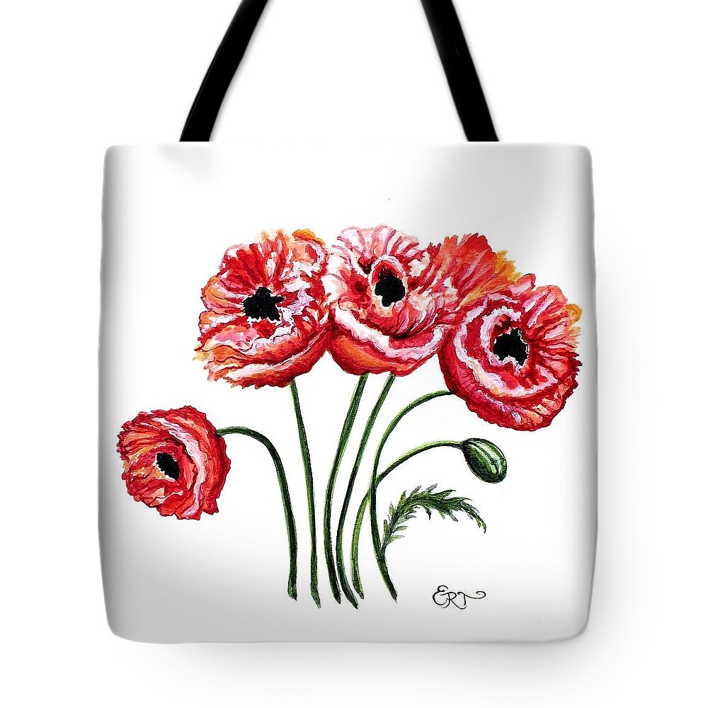 Poppies Tote Bag featuring the painting Oriental Poppies by Elizabeth Robinette Tyndall