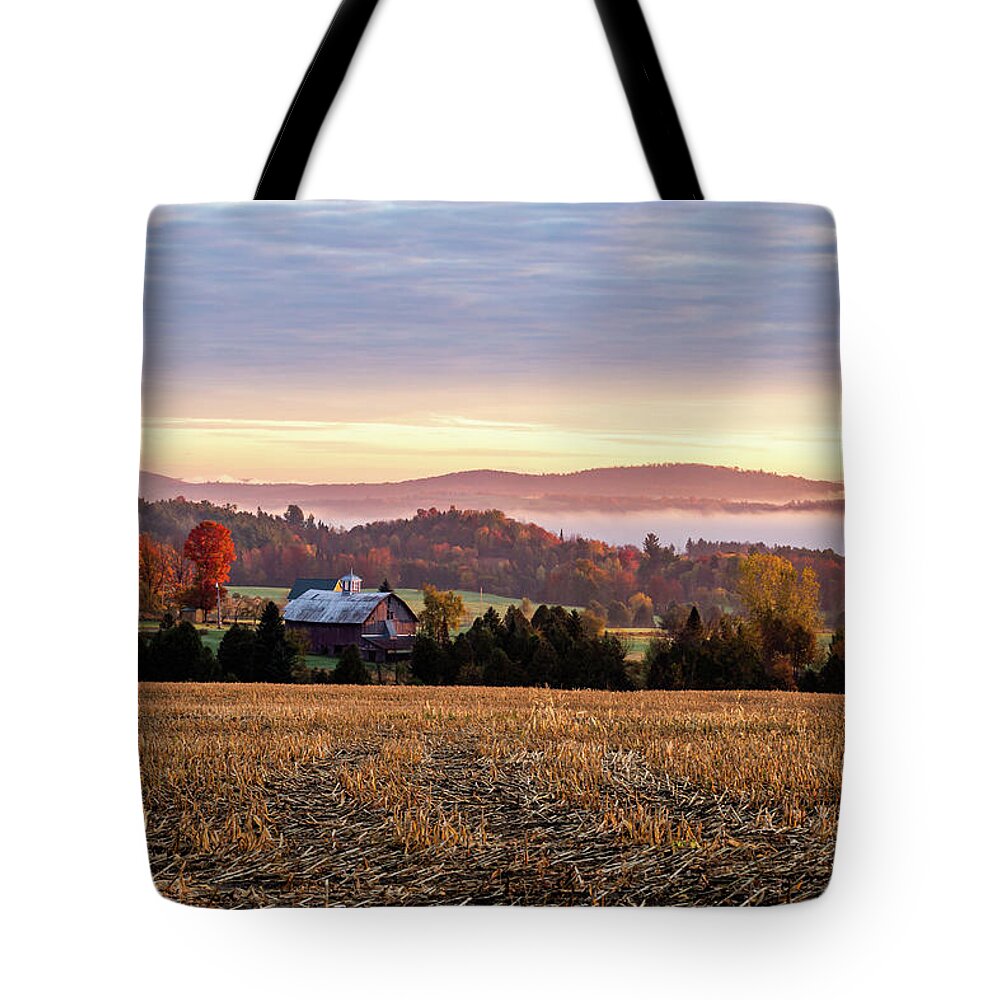 Fall Tote Bag featuring the photograph Irasburg Fall Wide Angle by Tim Kirchoff