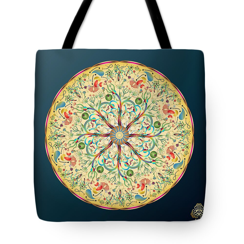 Abstract Mandala Tote Bag featuring the digital art Ornativo Vero Circulus No 4174 by Alan Bennington