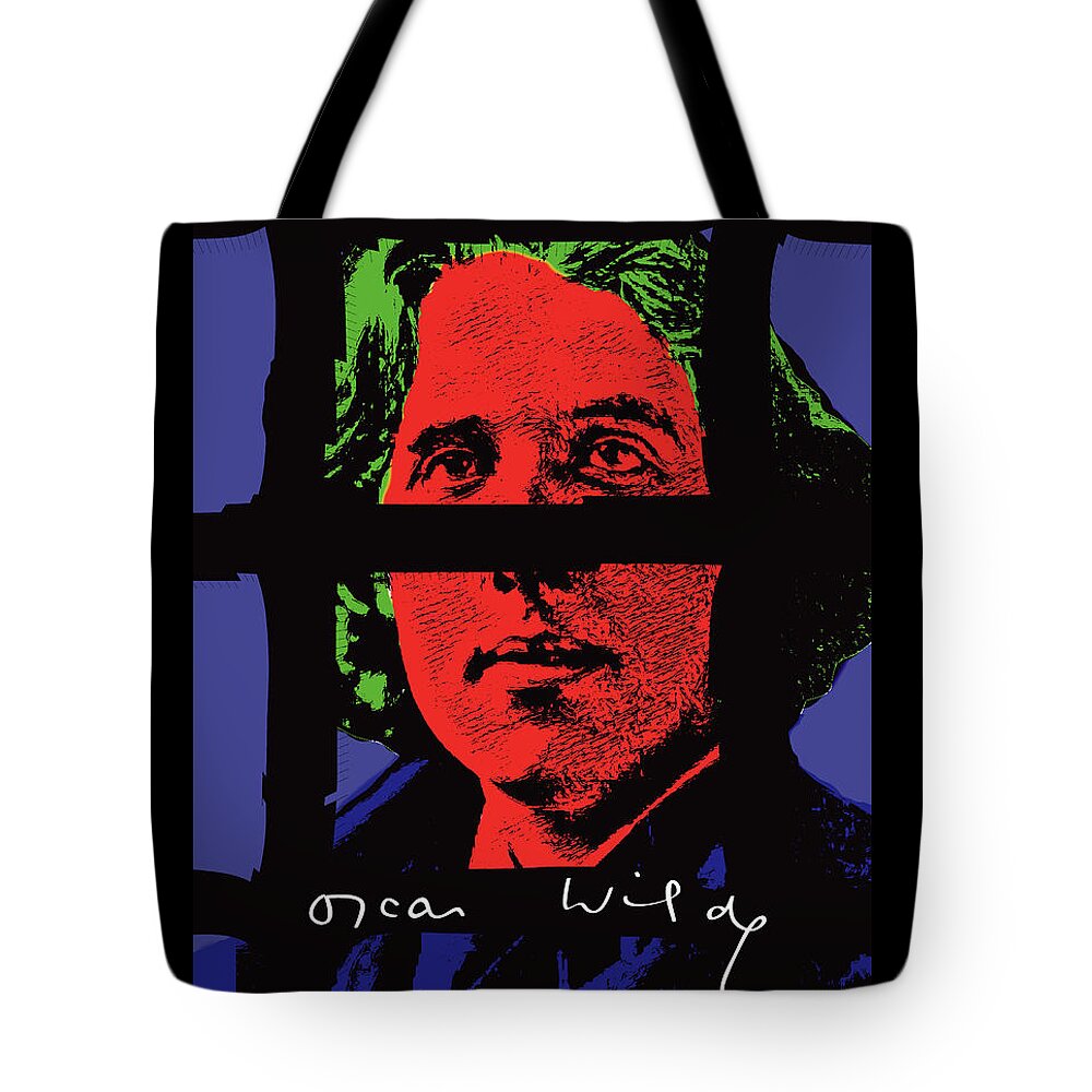 Oscar Wilde Tote Bag featuring the digital art Oscar Wilde by Zoran Maslic