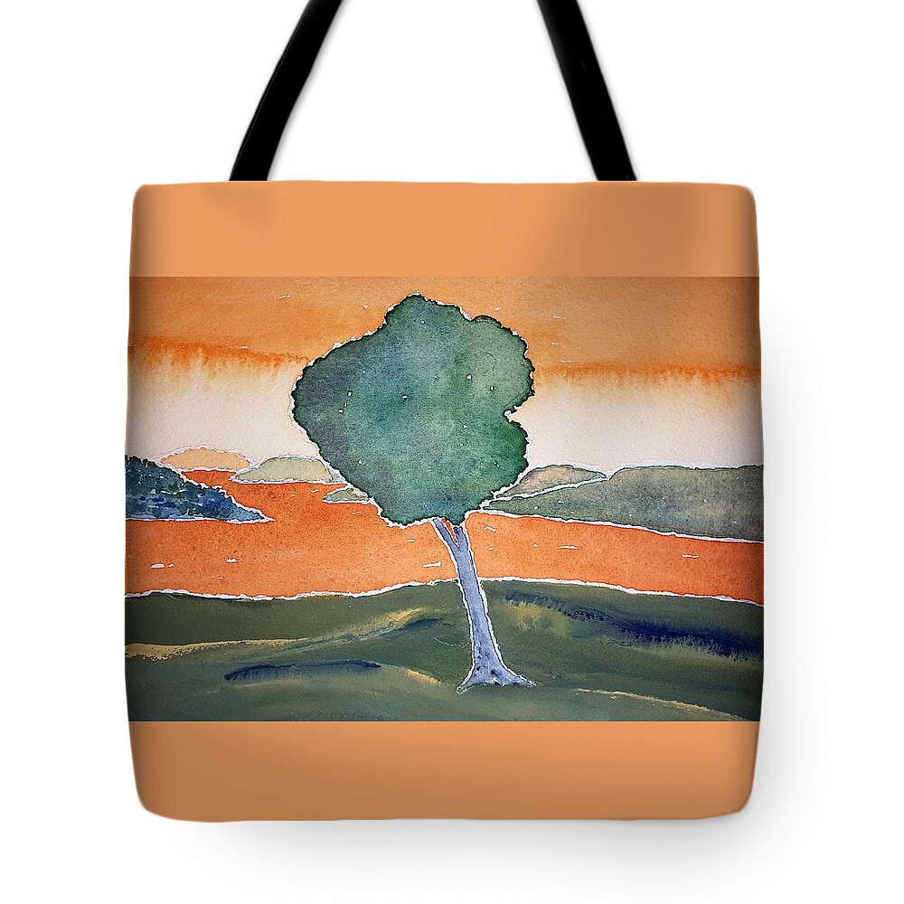 Watercolor Tote Bag featuring the painting Otsego Lake by John Klobucher