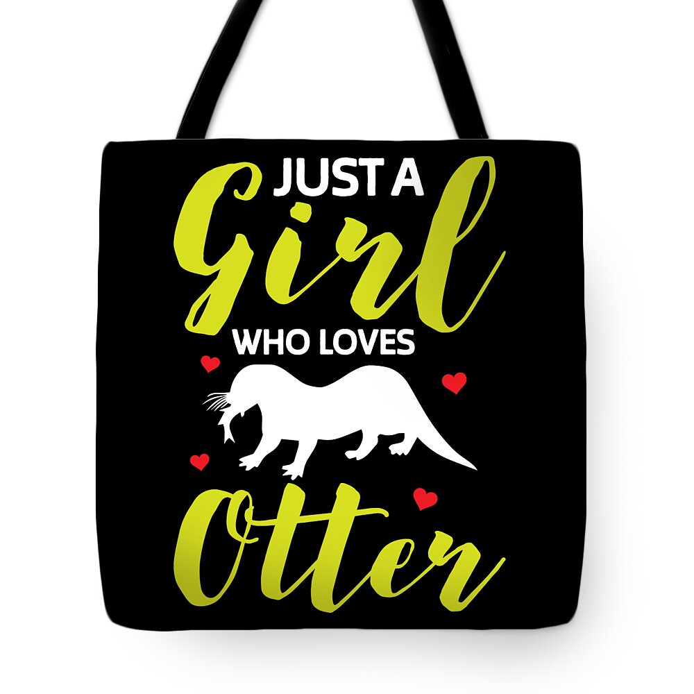 Otter Tote Bag featuring the digital art Otter Zoo Animal Lover by RaphaelArtDesign